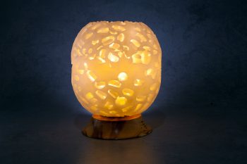 ivory lunar globe, wax lantern, handmade, ireland,